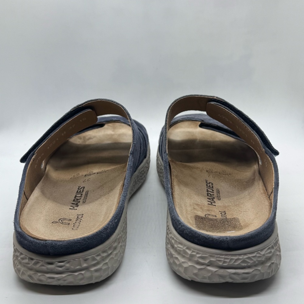 Hartjes Groove Natural sandals Slides in blue suede. Size EU 37 US 7 - Picture 6 of 10